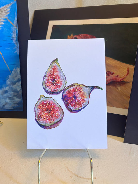 “Figs Pt. 1” Art Print: Hand-Drawn Colored Pencil Botanical Illustration