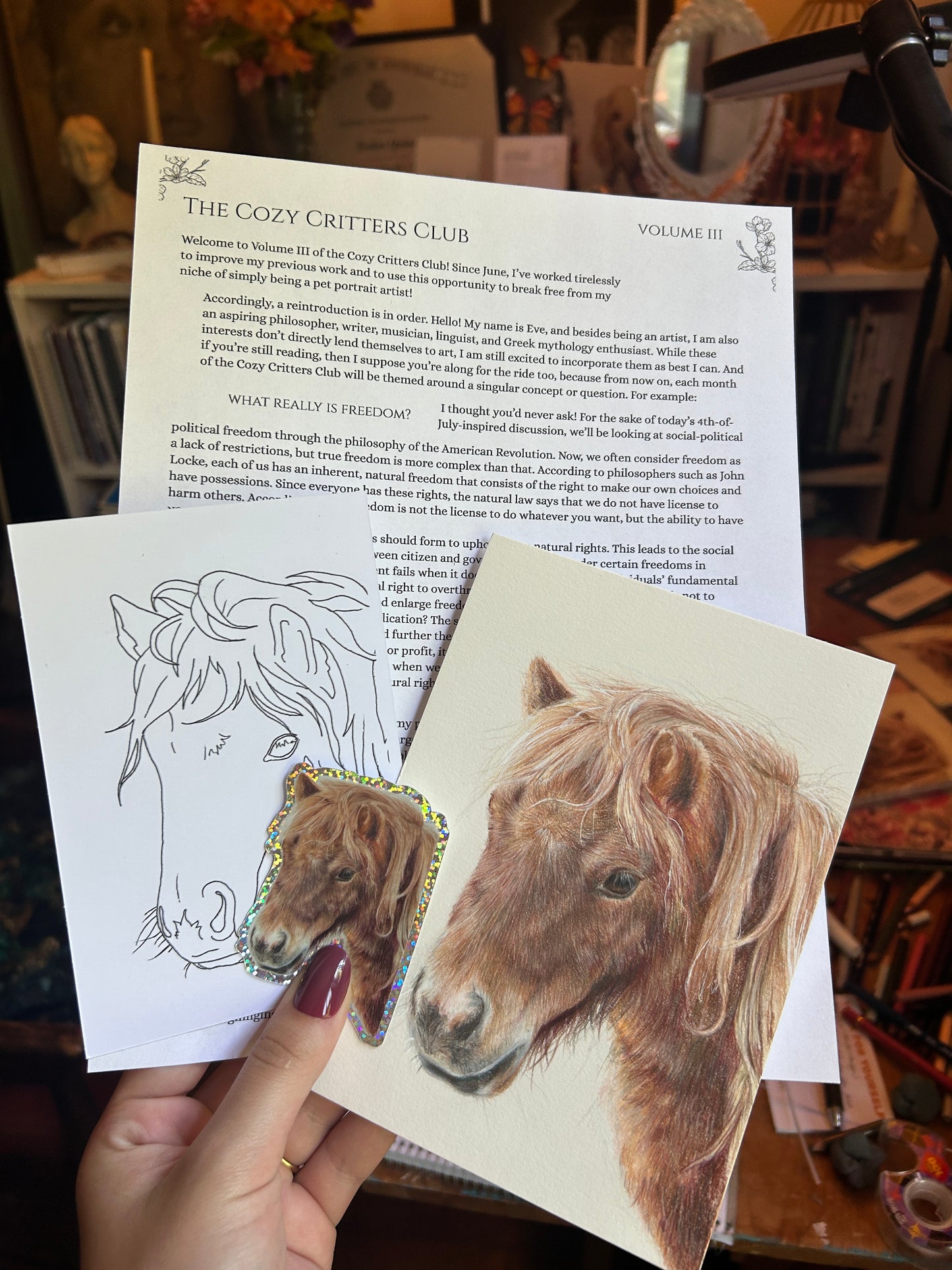 Cozy Critters Club: Monthly Animal Art Prints, Postcards, and More