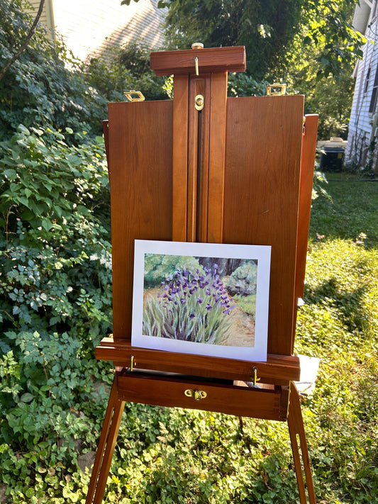 “Iris Scene” Impressionist Art Print: Monet-Inspired Floral Oil Painting