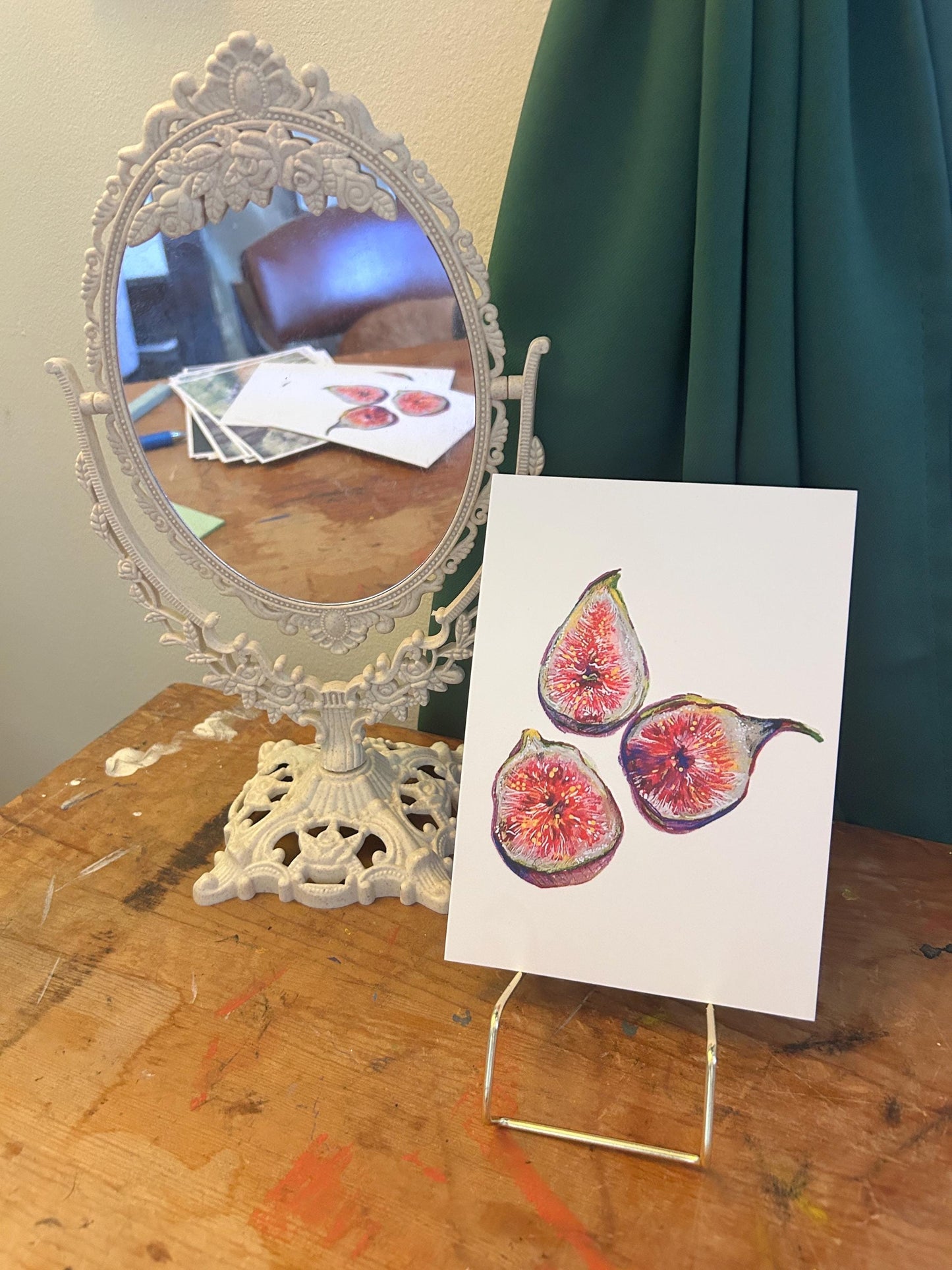 “Figs Pt. 1” Art Print: Hand-Drawn Colored Pencil Botanical Illustration