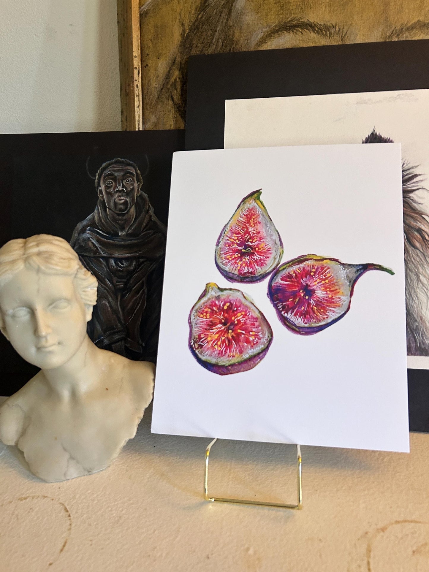 “Figs Pt. 1” Art Print: Hand-Drawn Colored Pencil Botanical Illustration