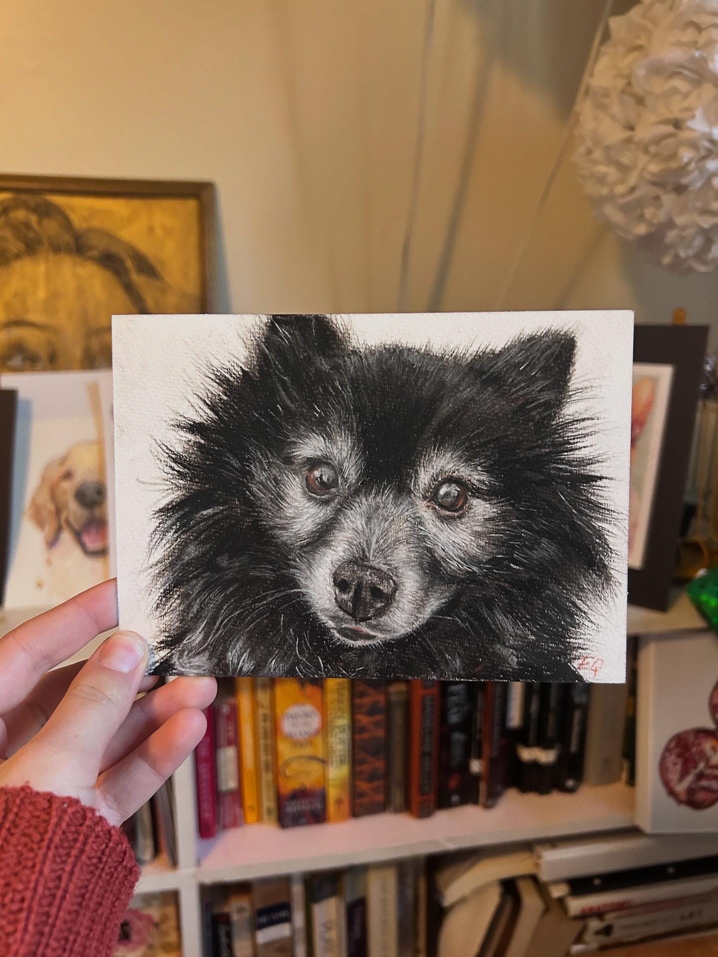 Charcoal Hand Drawn Custom Pet Portrait: Dog, Cat, Bird Vintage Classic Portrait